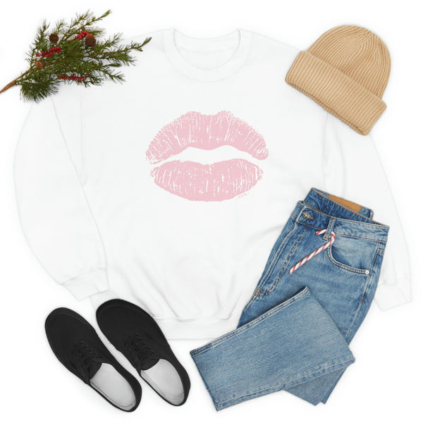 Pink Kiss Lips Unisex Crewneck Sweatshirt