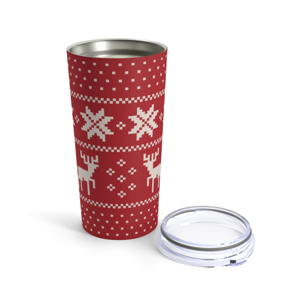 Red Reindeer Sweater Tumbler 20oz