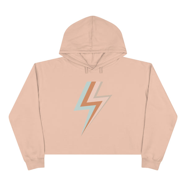 Striped Bolt Cropped Hoodie