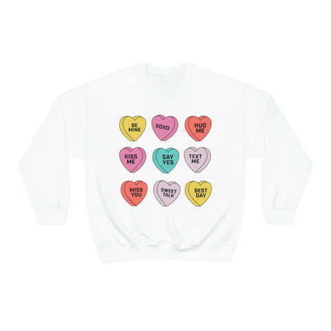 Candy Conversation Hearts Unisex Sweatshirt