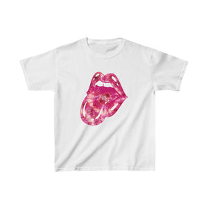 Youth - Pink Lips Tie Dye Tongue Kids Tee