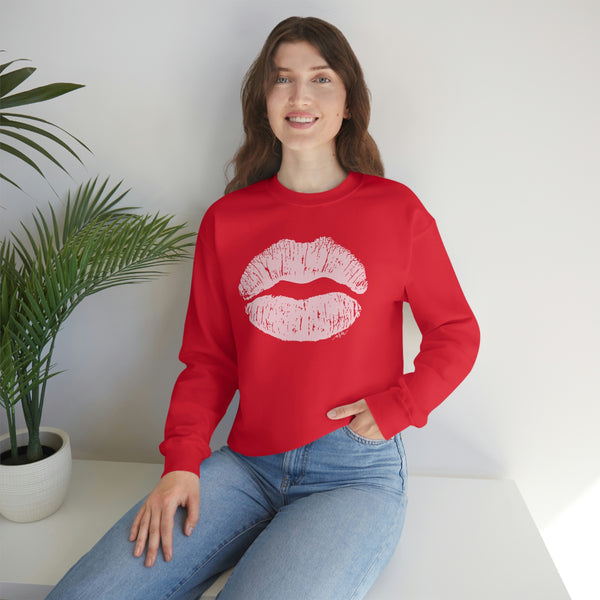 Pink Kiss Lips Unisex Crewneck Sweatshirt
