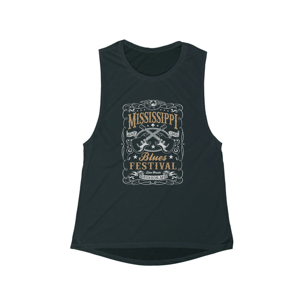 Mississippi Blues Festival Women's Flowy Scoop Muscle Tank