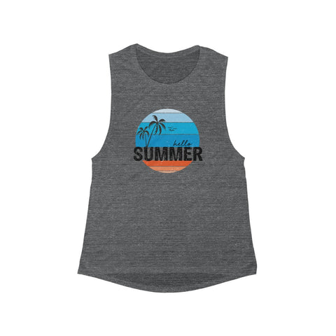 Summer Vibes Beach Women's Flowy Scoop Muscle Tank