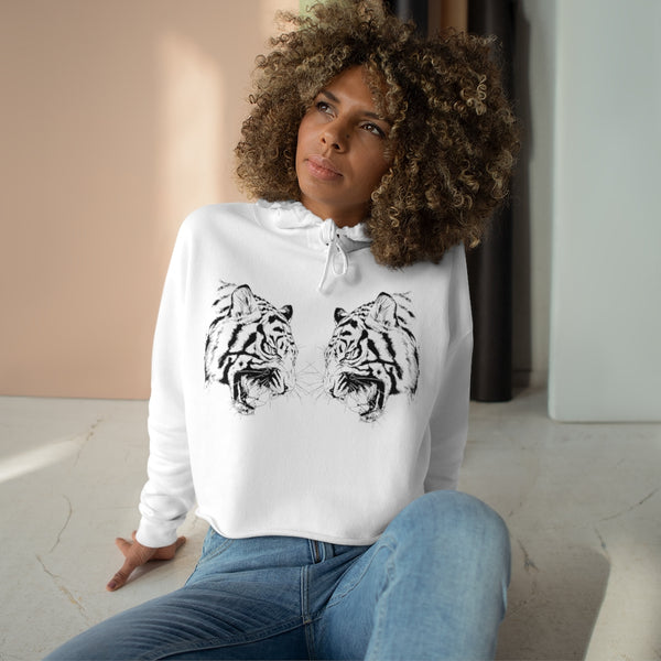 Dueling Tigers Cropped Hoodie