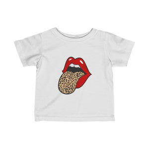 Infant - Red Lips Leopard Tongue Out Tee