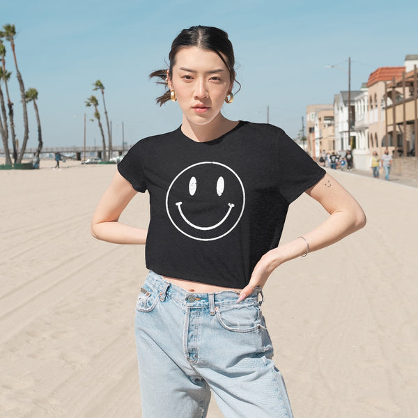 Smiley Face Cropped Tee