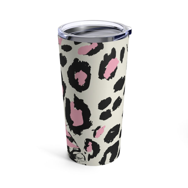 Pink Leaf Leopard Tumbler 20oz