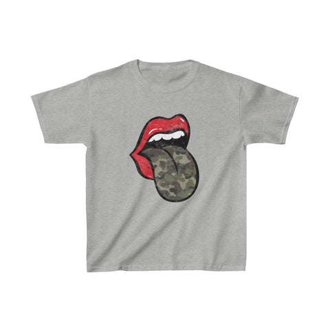 Youth - Red Lips Camo Tongue Kids Tee