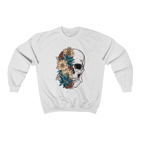 Fall Floral Skull Unisex Sweatshirt