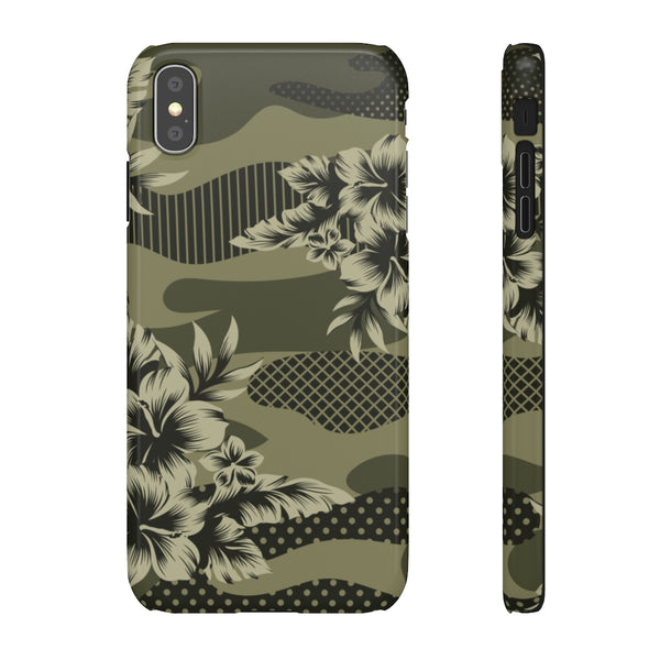 Camo Floral Print Snap Phone Case