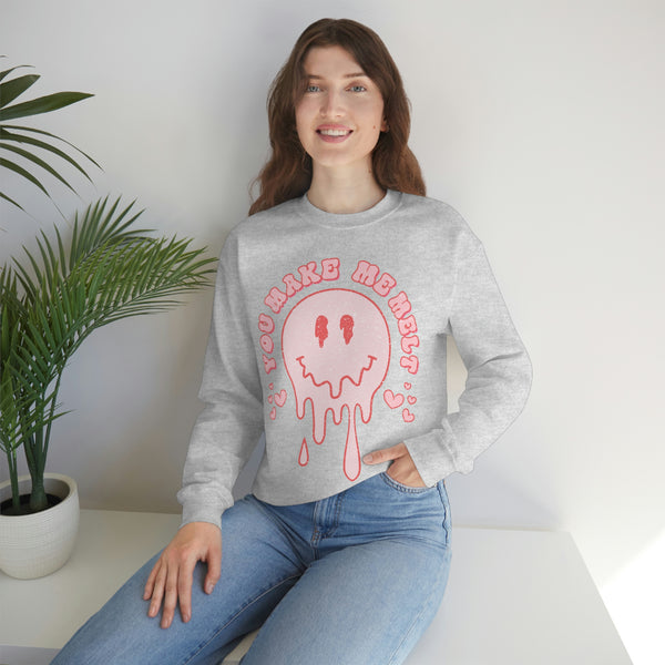 You Make My Heart Melt Smiley Face Valentine Unisex Sweatshirt