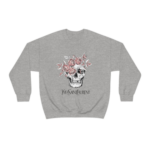 Skull Pink Roses Unisex Sweatshirt