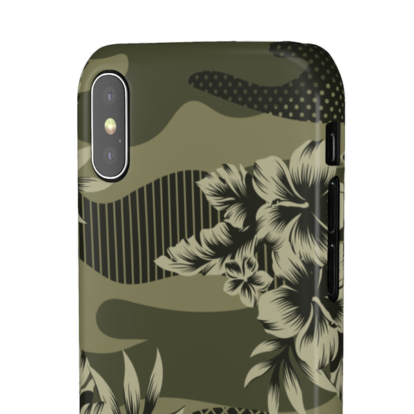 Camo Floral Print Snap Phone Case