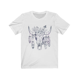 Bull Skull Tie Dye Outline Unisex Tee