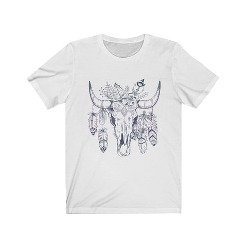 Bull Skull Tie Dye Outline Unisex Tee