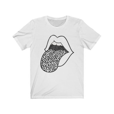 Leopard Tongue Out Distressed Unisex Tee