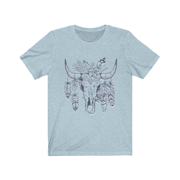 Bull Skull Tie Dye Outline Unisex Tee