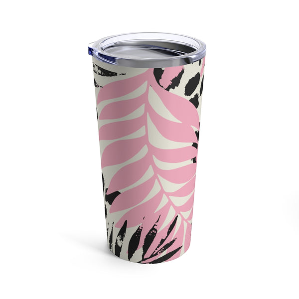 Pink Leaf Leopard Tumbler 20oz