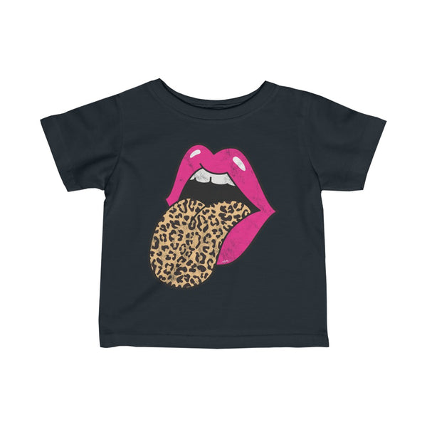 Infant - Pink Lips Leopard Tongue Out Tee