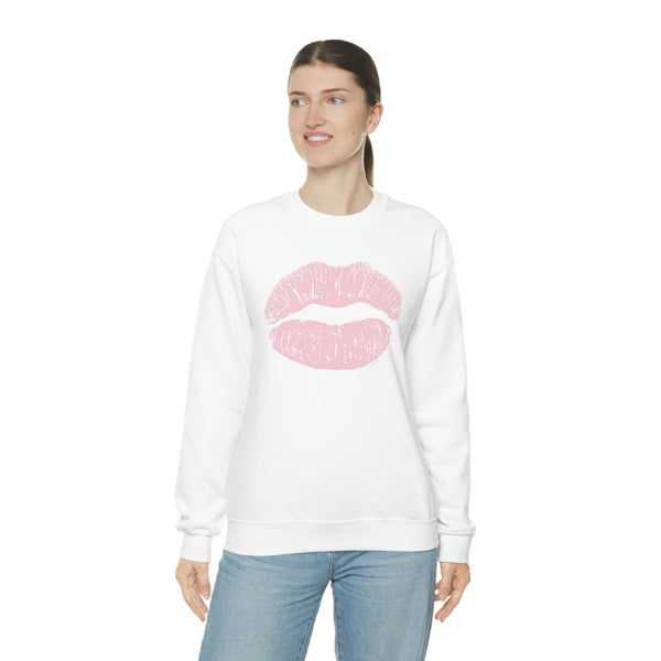 Pink Kiss Lips Unisex Crewneck Sweatshirt