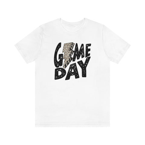 Game Day Leopard Bolt Unisex Short Sleeve Tee