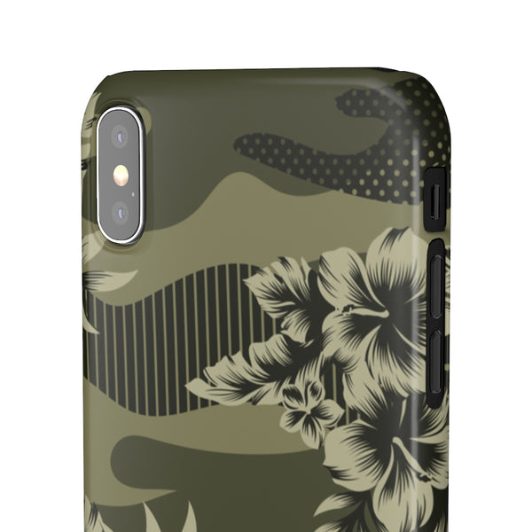 Camo Floral Print Snap Phone Case