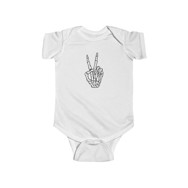 Peace Sign Skeleton Hand Infant Bodysuit