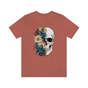 Fall Floral Skull Unisex Tee