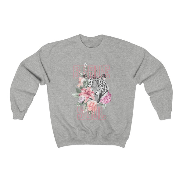 Brave Soul Tiger Floral Unisex Sweatshirt