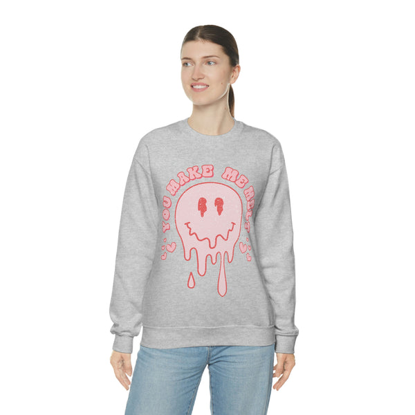 You Make My Heart Melt Smiley Face Valentine Unisex Sweatshirt