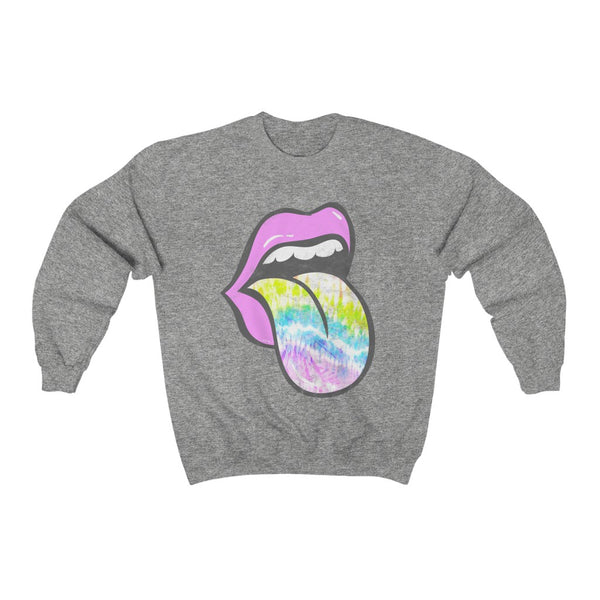 Lavender Rose Lips Pastel Tie Dye Tongue Unisex Sweatshirt