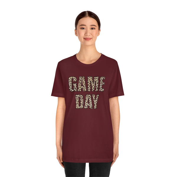 Game Day Leopard Print Unisex Short Sleeve Tee