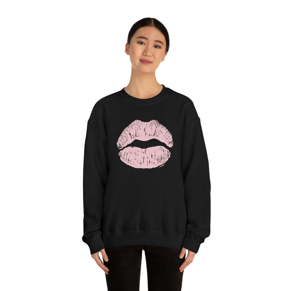 Pink Kiss Lips Unisex Crewneck Sweatshirt