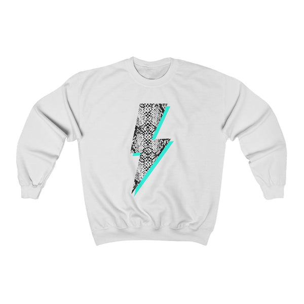 Snakeskin Aqua Lightning Bolt Unisex Sweatshirt