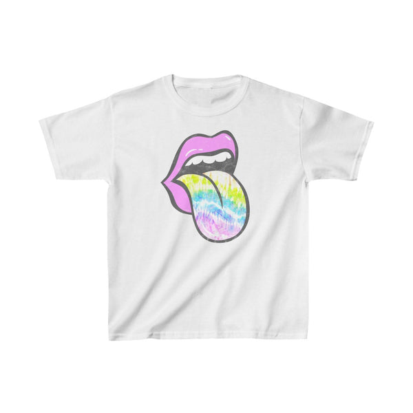 Youth - Lavender Lips Tie Dye Tongue Kids Tee