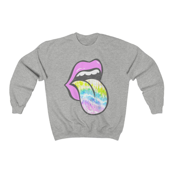 Lavender Rose Lips Pastel Tie Dye Tongue Unisex Sweatshirt