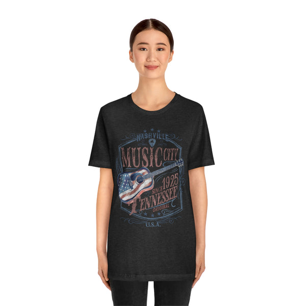 Nashville American Flag Guitar Unisex Tee