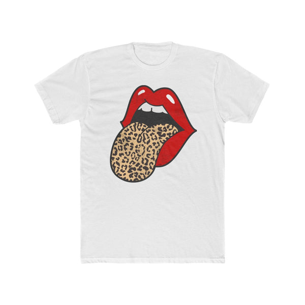 Red Lips Leopard Tongue Out Distressed Unisex Tee