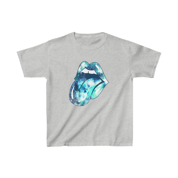Youth - Blue Lips Tie Dye Tongue Kids Tee