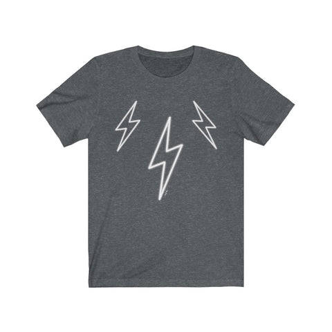 White Glow Lightning Bolts Unisex Tee