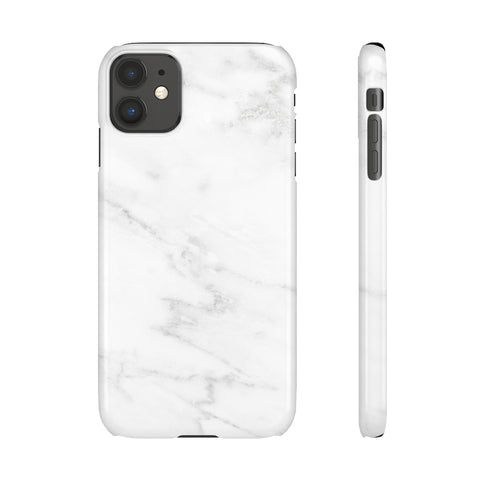 White & Grey Marble Snap Phone Case