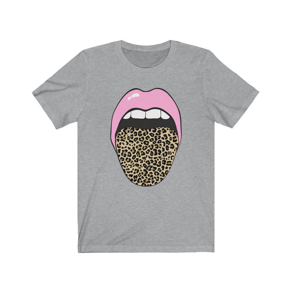 Pink Lips Leopard Tongue Out Tee