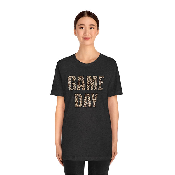 Game Day Leopard Print Unisex Short Sleeve Tee