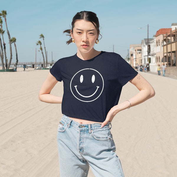 Smiley Face Cropped Tee