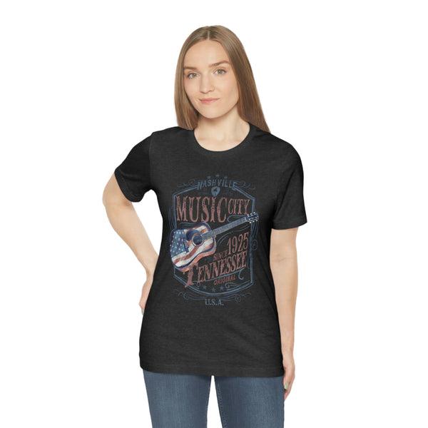 Nashville American Flag Guitar Unisex Tee