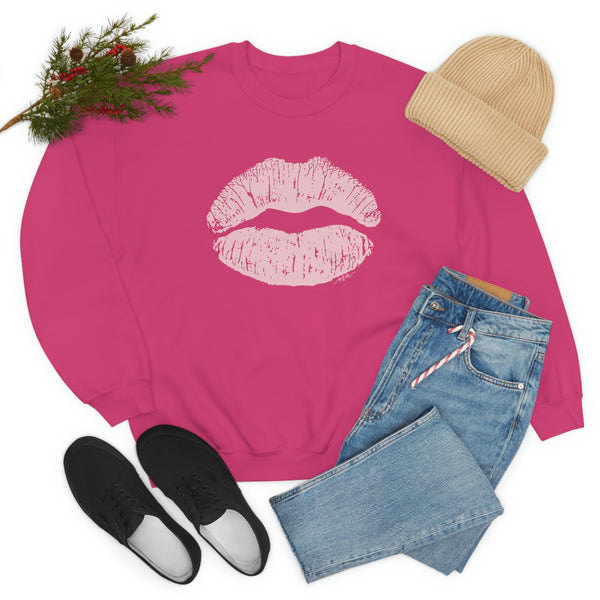 Pink Kiss Lips Unisex Crewneck Sweatshirt
