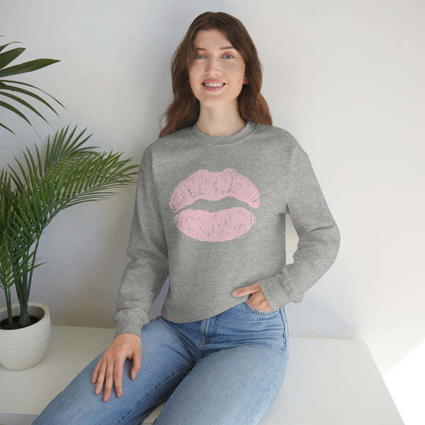Pink Kiss Lips Unisex Crewneck Sweatshirt