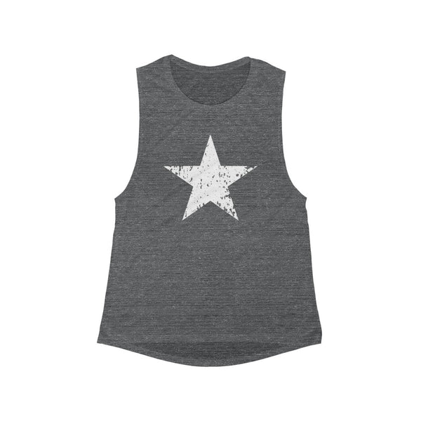 White Star Grunge Women's Flowy Scoop Muscle Tank
