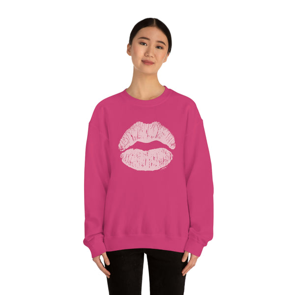 Pink Kiss Lips Unisex Crewneck Sweatshirt